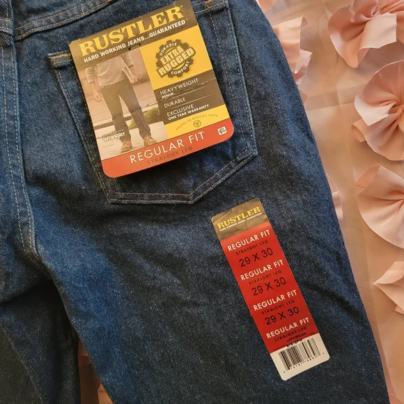 Nwt Vintage RUSTLER By Wrangler Mens Jeans Regular Fit Straight Leg 29x30 - Picture 5 of 12